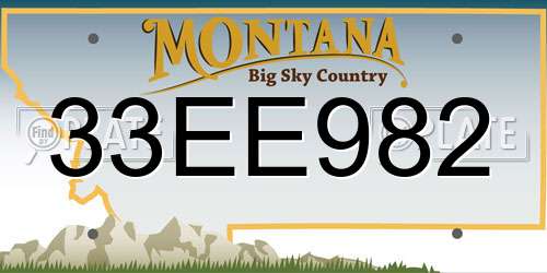 33EE982 Montana License Plate