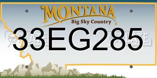 33EG285 Montana License Plate