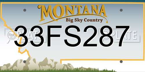 33FS287 Montana License Plate