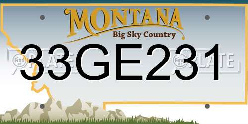 33GE231 Montana License Plate
