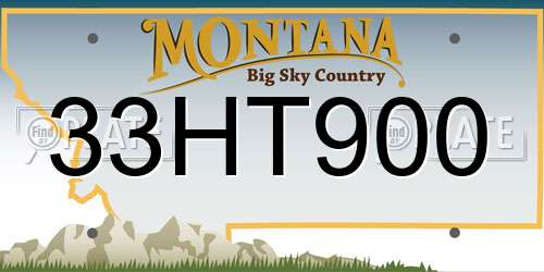 33HT900 Montana License Plate