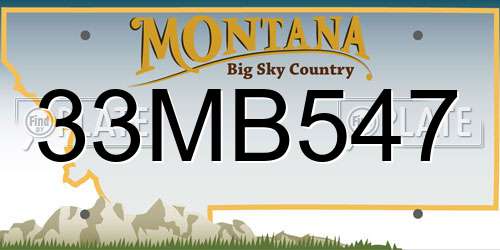 33MB547 Montana License Plate