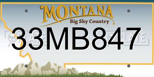 33MB847 Montana License Plate