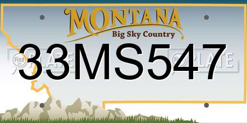 33MS547 Montana License Plate