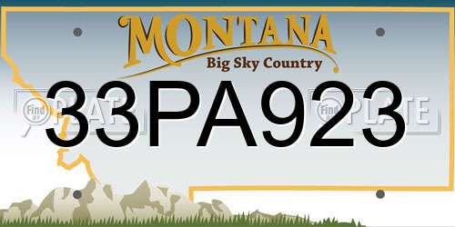 33PA923 Montana License Plate