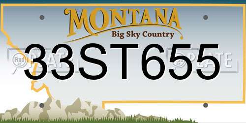 33ST655 Montana License Plate