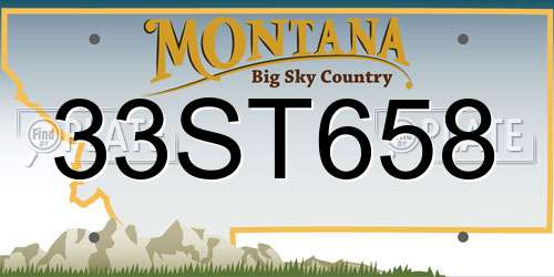 33ST658 Montana License Plate