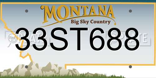33ST688 Montana License Plate
