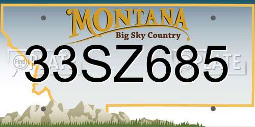 33SZ685 Montana License Plate
