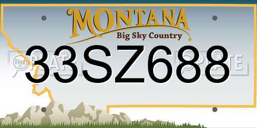 33SZ688 Montana License Plate