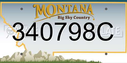 340798C Montana License Plate