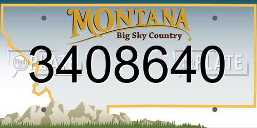 3408640 Montana License Plate