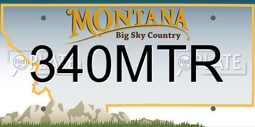 340MTR Montana License Plate