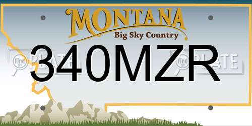 340MZR Montana License Plate