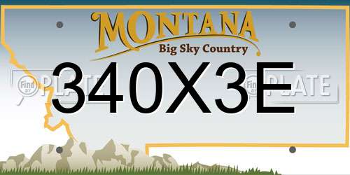 340X3E Montana License Plate