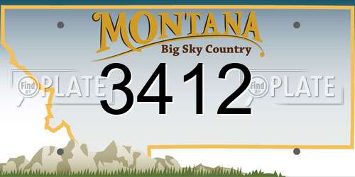 3412 Montana License Plate