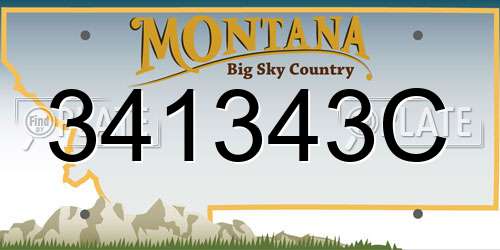 341343C Montana License Plate