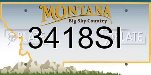 3418SI Montana License Plate