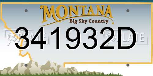 341932D Montana License Plate