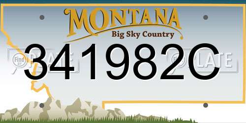 341982C Montana License Plate