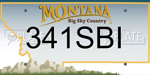341SBI Montana License Plate