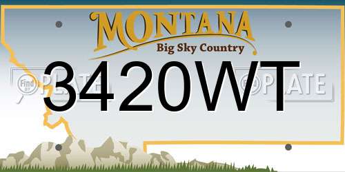3420WT Montana License Plate