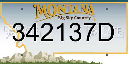 342137D Montana License Plate