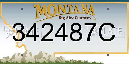 342487C Montana License Plate