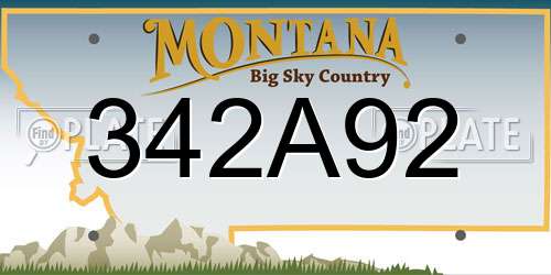 342A92 Montana License Plate