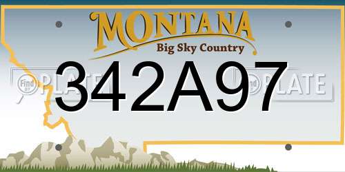 342A97 Montana License Plate