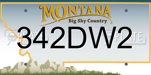 342DW2 Montana License Plate