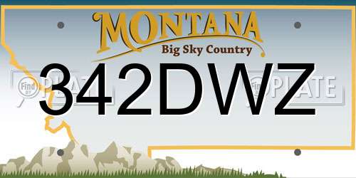 342DWZ Montana License Plate
