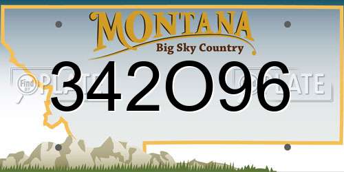 342O96 Montana License Plate