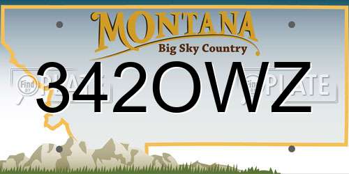 342OWZ Montana License Plate