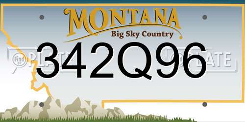 342Q96 Montana License Plate