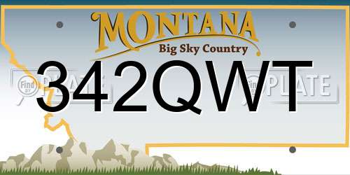 342QWT Montana License Plate