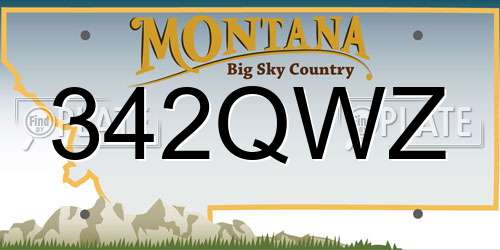 342QWZ Montana License Plate