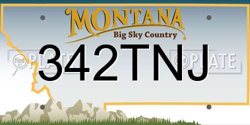 342TNJ Montana License Plate