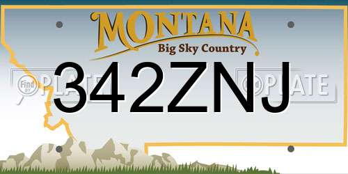 342ZNJ Montana License Plate
