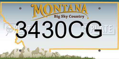 3430CG Montana License Plate