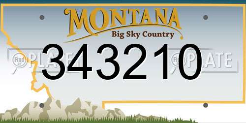 343210 Montana License Plate