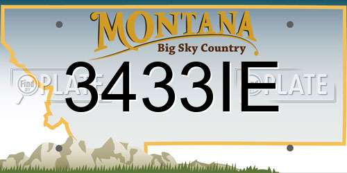 3433IE Montana License Plate