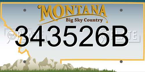 343526B Montana License Plate