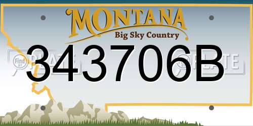 343706B Montana License Plate