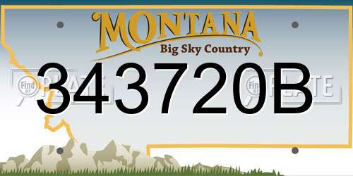343720B Montana License Plate