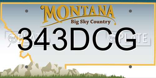 343DCG Montana License Plate