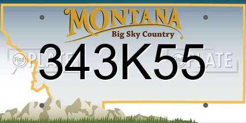 343K55 Montana License Plate