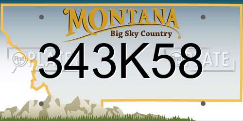 343K58 Montana License Plate