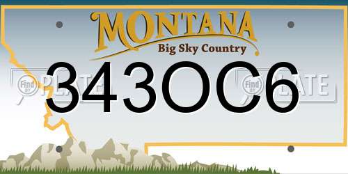 343OC6 Montana License Plate
