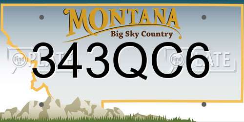 343QC6 Montana License Plate